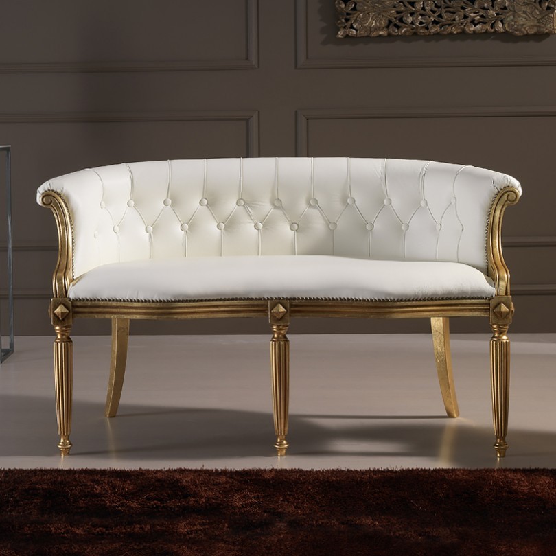 louis xv gold varakli klasik beyaz deri