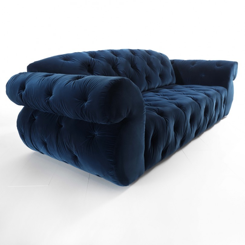 darkblue lux kapitone koltuk
