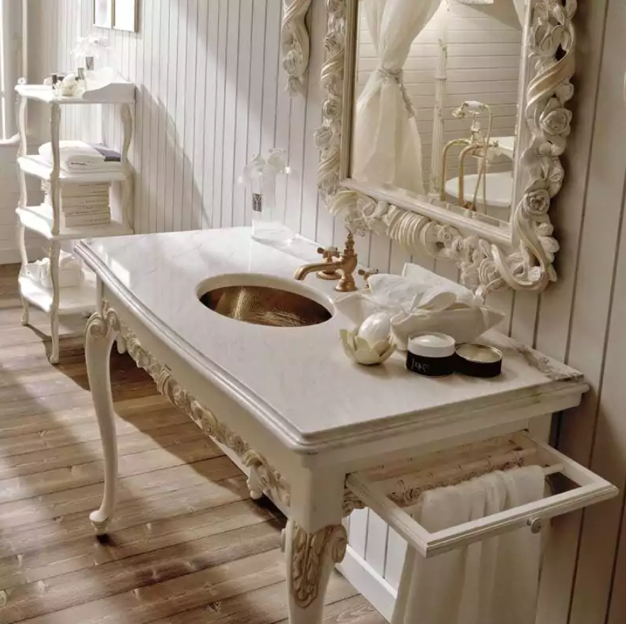 Lüks TÜRK Fildişi ve Altın Banyo Lavabo