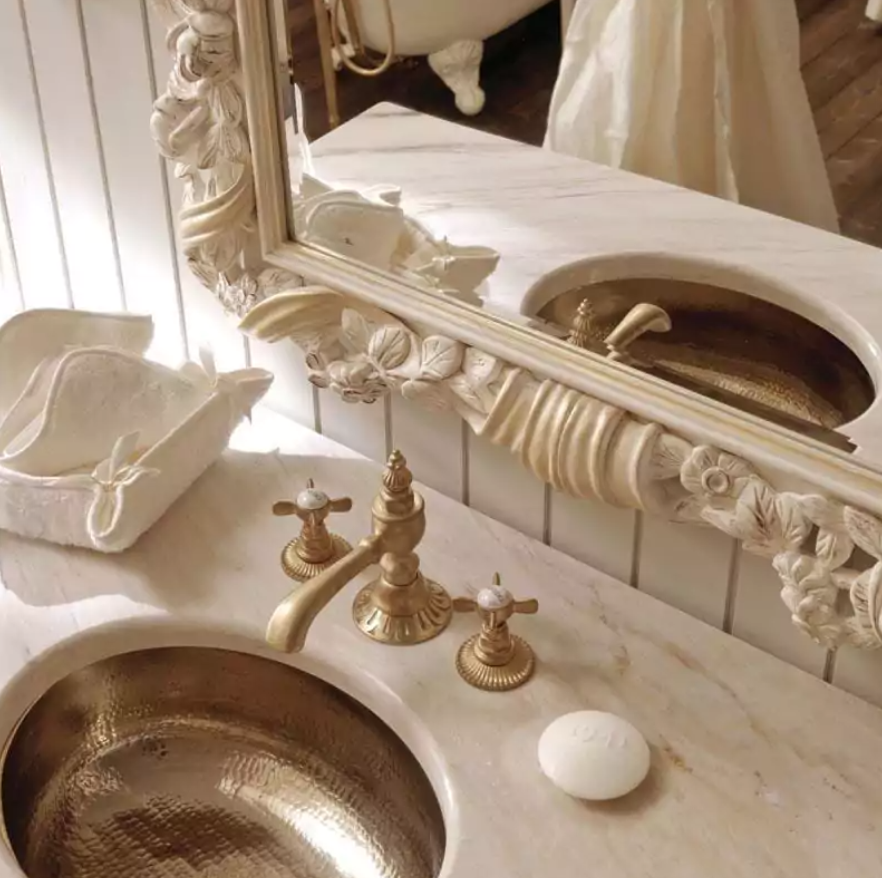Lüks TÜRK Fildişi ve Altın Banyo Lavabo