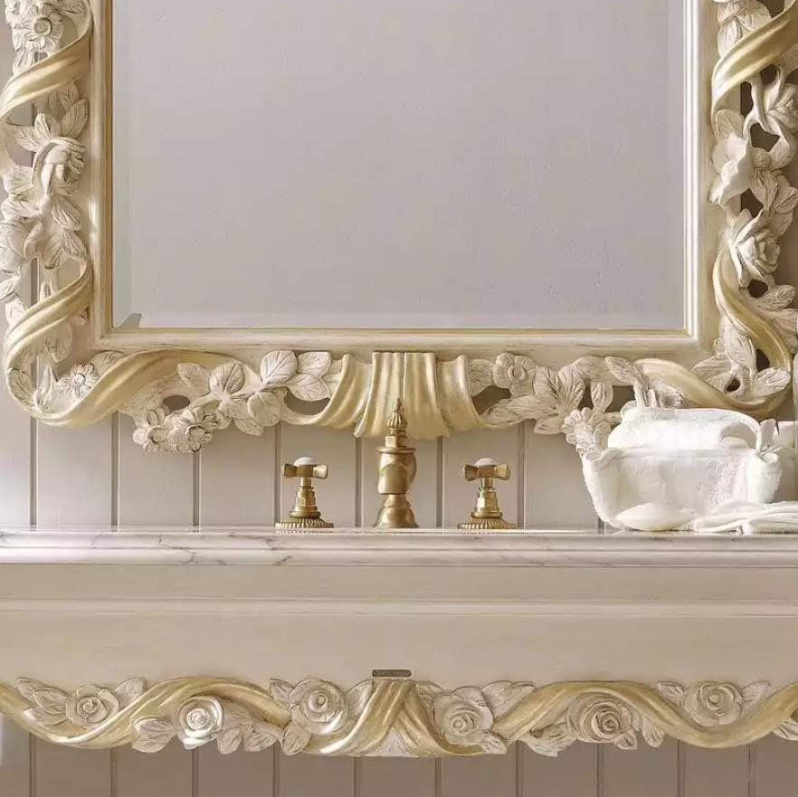 Lüks TÜRK Fildişi ve Altın Banyo Lavabo Lüks TÜRK Fildişi ve Altın Banyo Lavabo