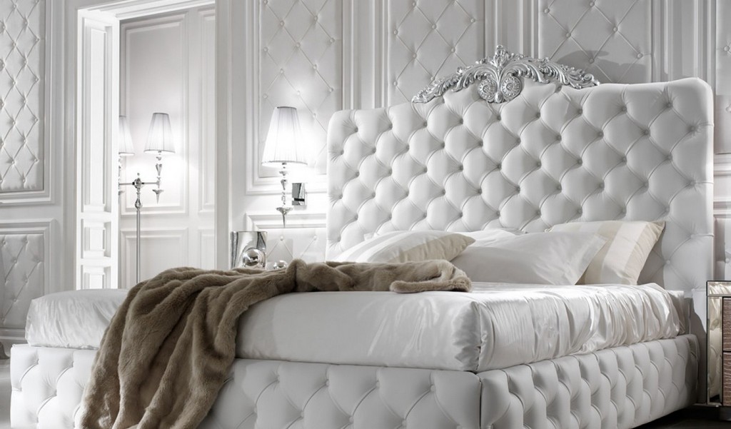 Özel Lüks İtalyan Beyaz Deri Yatak