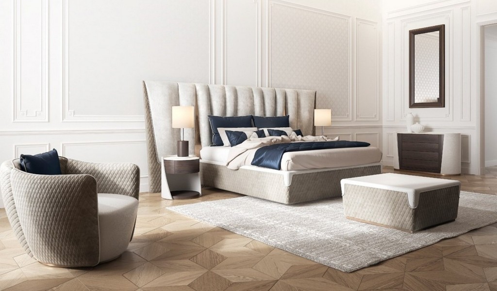 Odessey Bej Nubuk Lüx Modern Yatak Odası