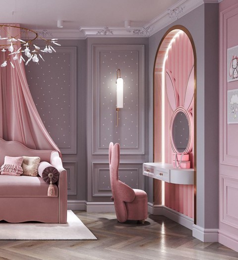 LESSİE TAVŞANLI MODERN KIZ ÇOCUK ODASI