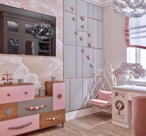 CADENCE PEMBE ART DECO KIZ ÇOCUK ODASI