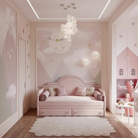 EDDİE TAVŞAN DETAYLI MODERN KIZ  ÇOCUK ODASI
