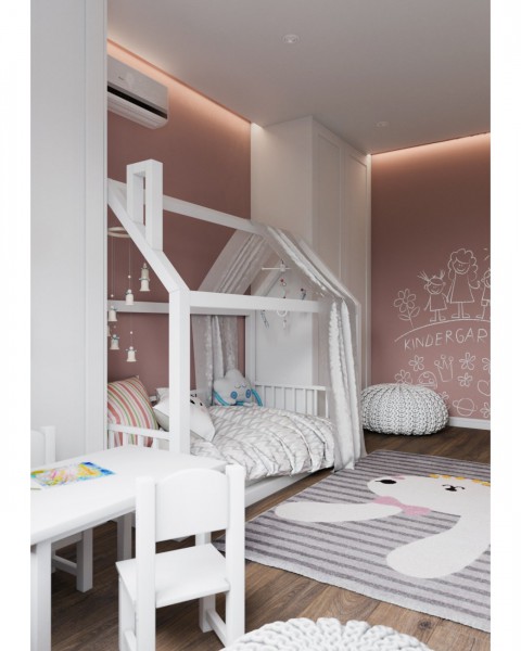 FERİKANA ÇATILI YATAK MONTESSORİ MODERN ÇOCUK ODASI
