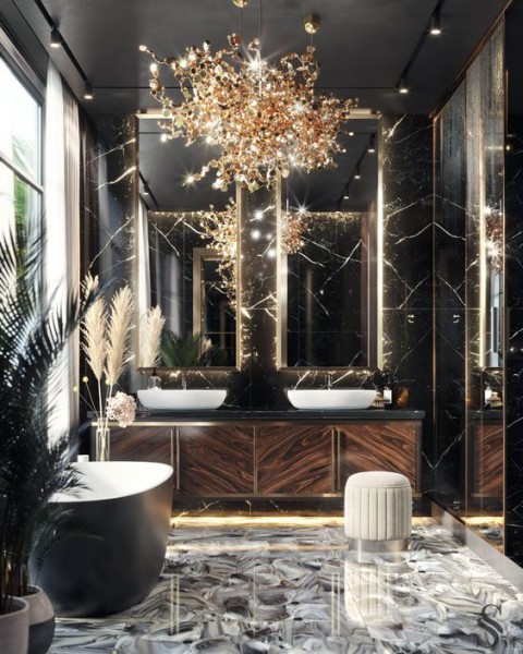 FIELD CEVİZ KÖK KAPLAMA MODERN BANYO DOLABI