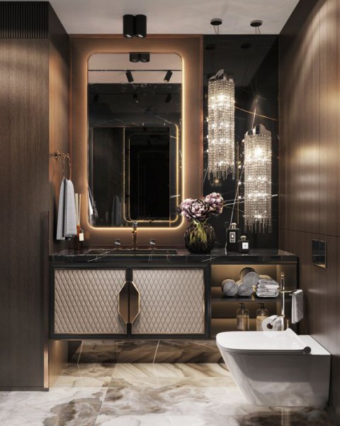 LONDON BEYAZ NUBUK DÖŞEMELİ MODERN BANYO DOLABI