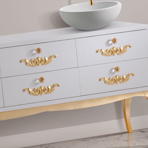 MODERN ITALİAN WHİTE LACGUERED BANYO DOLABI