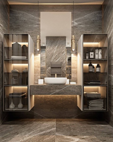 TALİA CAMLI LÜX MODERN BANYO DOLABI