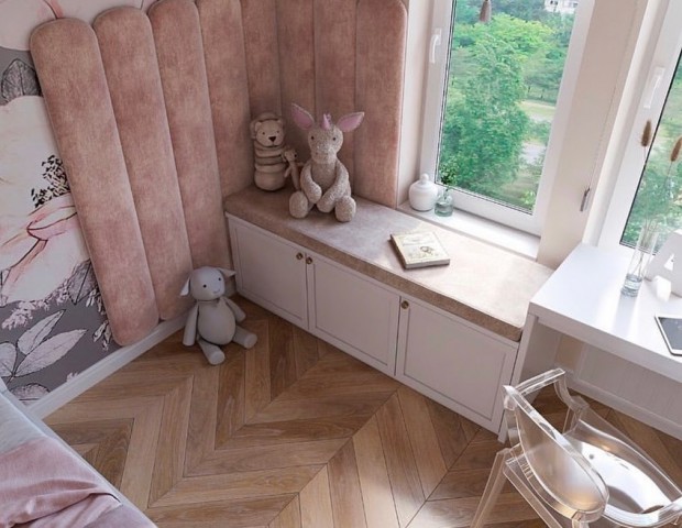VANESSA GÜL DESENLİ DİLİMLİ MODERN KIZ ÇOCUK ODASI